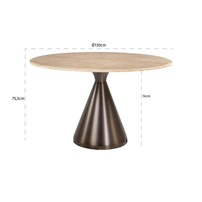 Richmond Interiors  Eettafel Montgommery 130Ø Beige