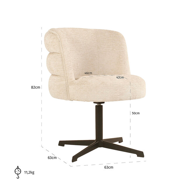 Richmond Interiors  Draaistoel Chadwick cream fusion 02