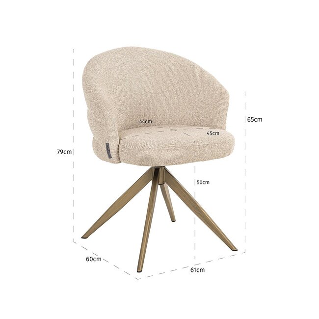 Richmond Interiors  Draaistoel Zendaya biscotti
