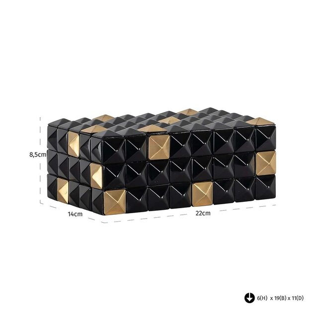Richmond Interiors  Opbergbox Velicia zwart / goud