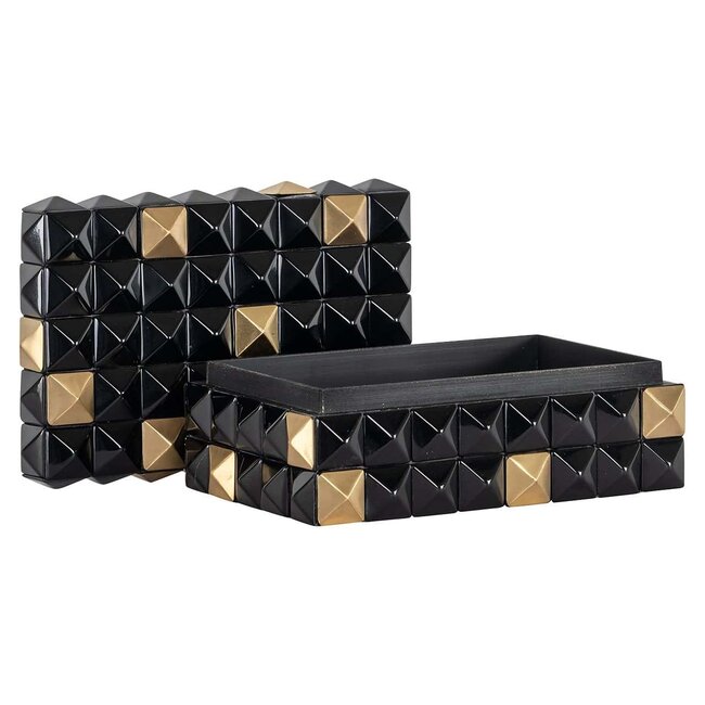 Richmond Interiors  Opbergbox Velicia zwart / goud