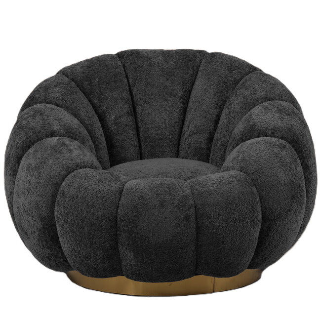 PTMD PTMD Fauteuil Daisy Euphoria Antraciet - Draaibare Luxe Stoel