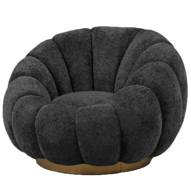 PTMD PTMD Fauteuil Daisy Euphoria Antraciet - Draaibare Luxe Stoel