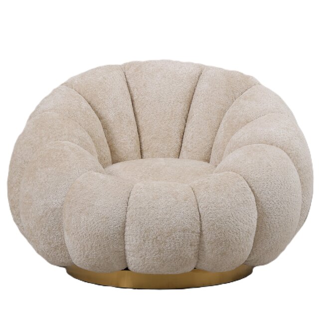 PTMD Fauteuil Daisy Euphoria Cream - Draaibare Luxe Stoel