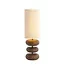 Light en Living Tafellamp Ø22x67,5 cm DANIALO hout print donkerbruin+touw crème