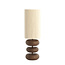 Light en Living Tafellamp Ø22x67,5 cm DANIALO hout print donkerbruin+touw crème