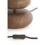 Light en Living Tafellamp Ø22x67,5 cm DANIALO hout print donkerbruin+touw crème