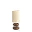 Light en Living Tafellamp Ø22x50,5 cm DANIALO hout print donkerbruin+touw crème