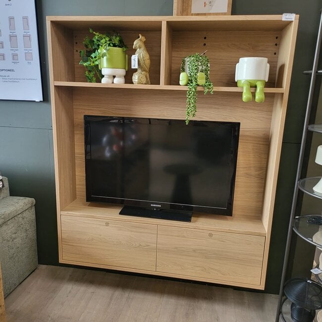 WoonMax Blackburn Mwand tv meubel Blond oak - Showroommodel compleet