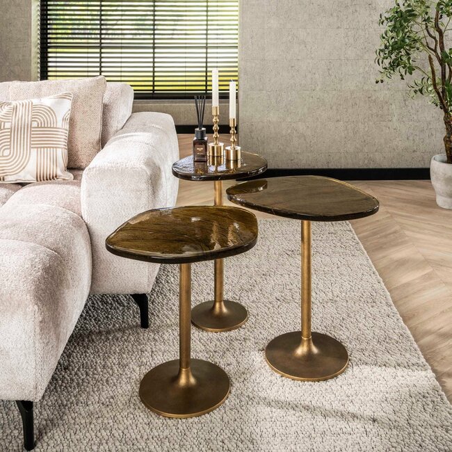 WoonStijl Bijzettafel S Eclipse goud antiek finish