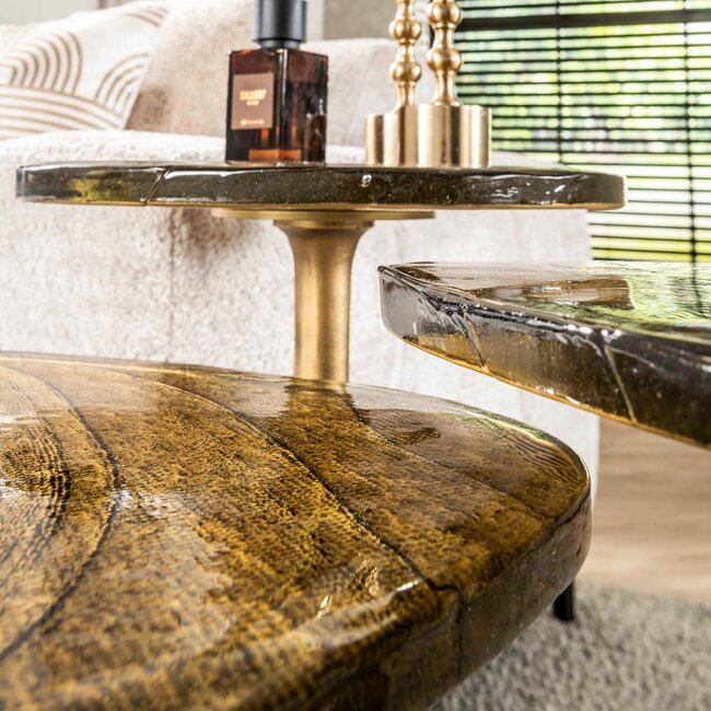WoonStijl Bijzettafel S Eclipse goud antiek finish