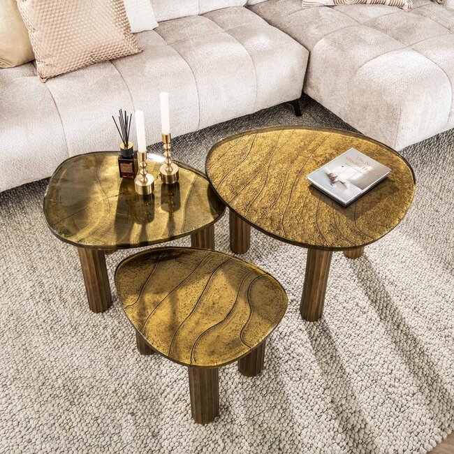 WoonStijl Salontafel S Eclipse goud antiek finish