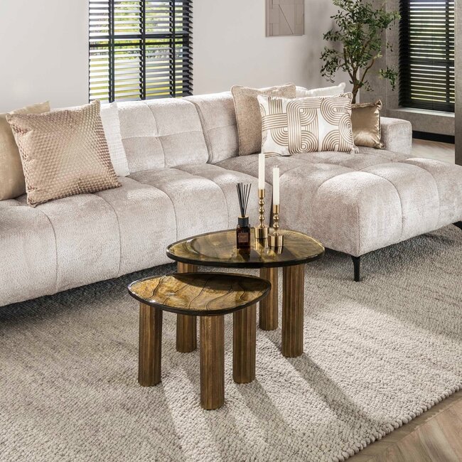 WoonStijl Salontafel S Eclipse goud antiek finish