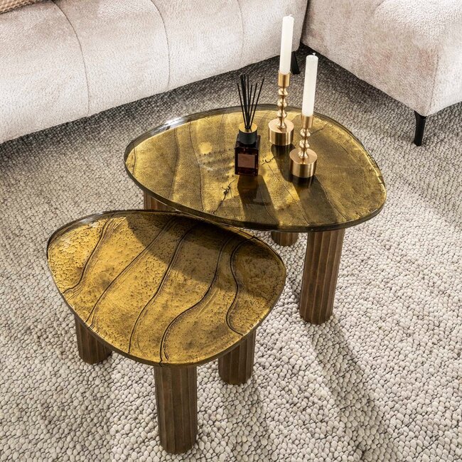 WoonStijl Salontafel S Eclipse goud antiek finish