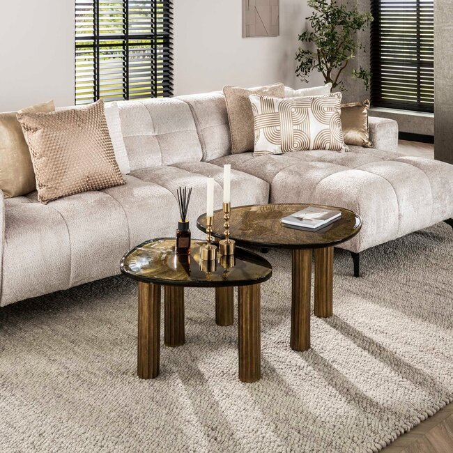 WoonStijl Salontafel M Eclipse goud antiek finish