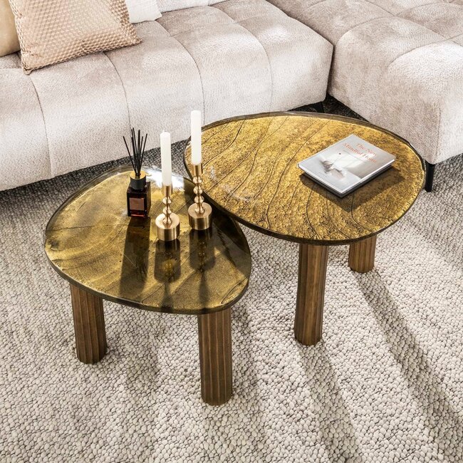 WoonStijl Salontafel M Eclipse goud antiek finish