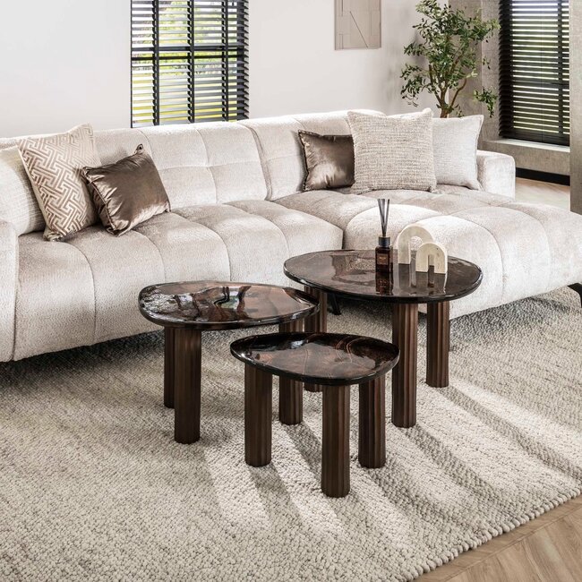 WoonStijl Salontafel L Eclipse koper antiek finish