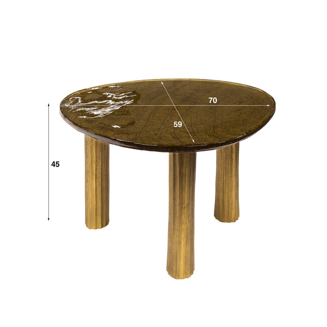 WoonStijl Salontafel L Eclipse koper antiek finish