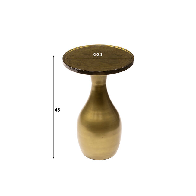 WoonStijl Bijzettafel S druppel Eclipse goud antiek finish