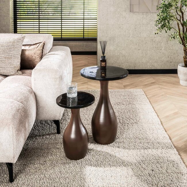 WoonStijl Bijzettafel M druppel Eclipse koper antiek finish