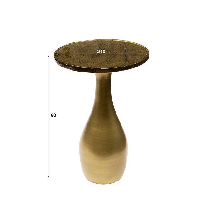 WoonStijl Bijzettafel M druppel Eclipse koper antiek finish