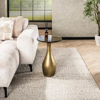 WoonStijl Bijzettafel M druppel Eclipse goud antiek finish