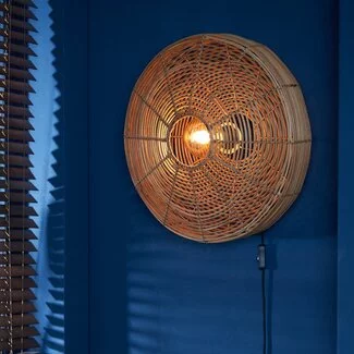 Light en Living Wandlamp MATAKA rotan naturel Ø51x21 cm