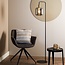 Light en Living Vloerlamp Ø28x155 cm LEKAR in Antiek Brons met Smoke Glas