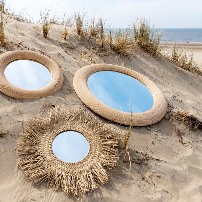 Light en Living Spiegel Ø71 cm PIEDRE rotan naturel - Light & Living