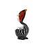 Light en Living Ornament 13x7x19 cm PELICAN glas zwart-wit+bruin gestreept