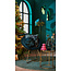 Light en Living Kussen 33x33 cm KNOT velvet petrol
