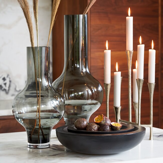 Light en Living Vaas KAELA glas grijs Ø 28 x 62,5 cm
