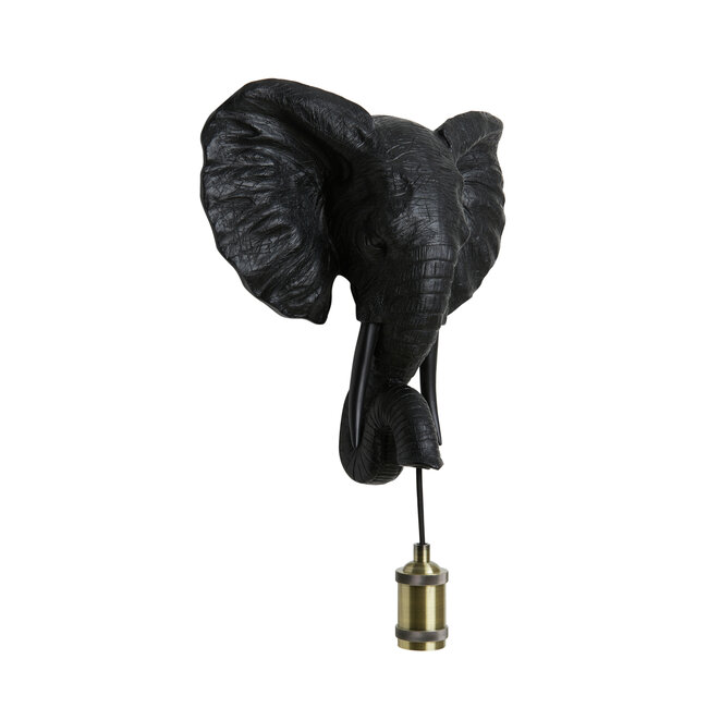 Light en Living Wandlamp 35x13x36 cm ELEPHANT mat  zwart