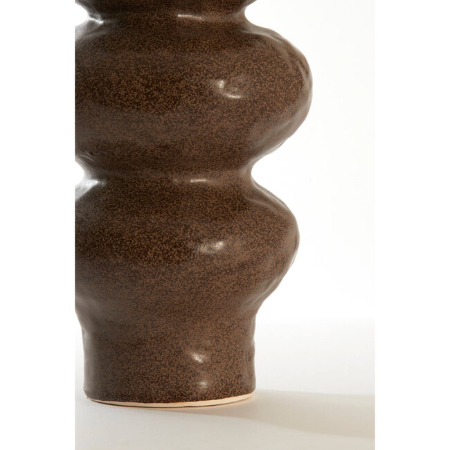 Light en Living Vaas deco Ø15,5x37,5 cm ROGANO keramiek donker bruin