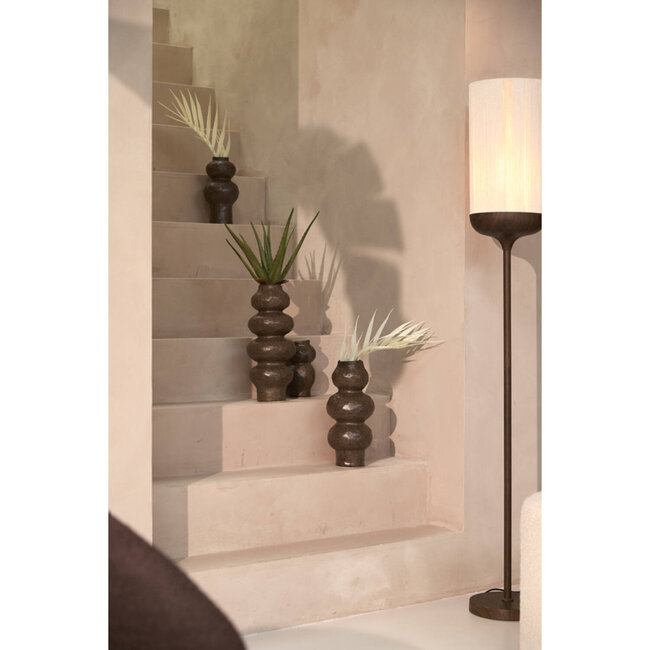 Light en Living Vaas deco Ø15x33,5 cm ROGANO keramiek donker bruin