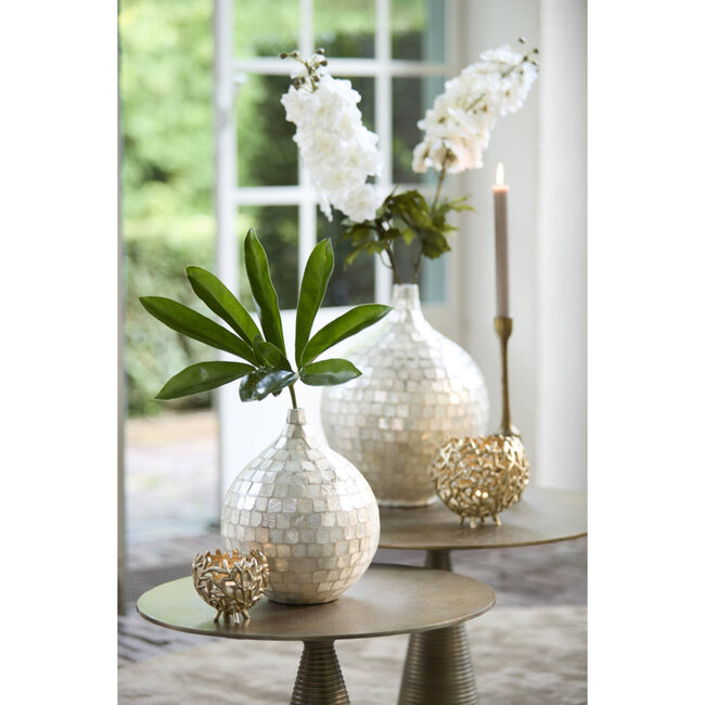 Light en Living Vaas deco Ø22x25 cm ELORZA bamboe crème