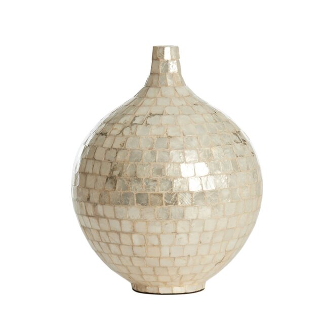 Light en Living Vaas deco Ø28x35 cm ELORZA bamboe crème
