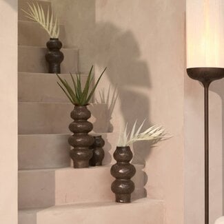 Light en Living Vaas deco Ø15x33,5 cm ROGANO keramiek donker bruin