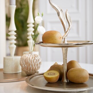 Light en Living Etagère 2-laags FOGLIA goud