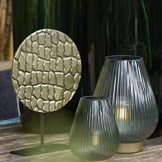 Light en Living Ornament op voet PERSEGA antiek brons - 2 maten