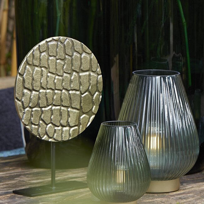 Light en Living Ornament op voet PERSEGA antiek brons - 2 maten