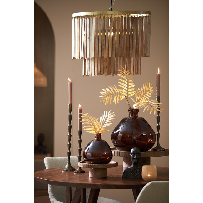 Light en Living Vaas Selores glas - Groen, bruin of bruin - zand