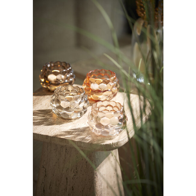 Light en Living Theelicht Ø12,5x8,5 cm HAVANA glas grijs