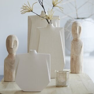Light en Living Vaas deco 21x7,5x41 cm MAKAHA crème