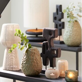 Light en Living Ornament op voet 20x9,5x38,5 cm SALA hout mat zwart