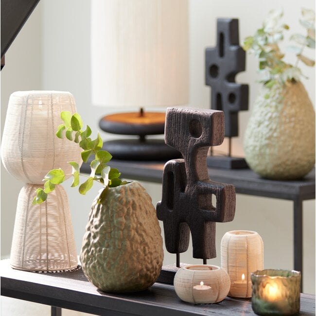 Light en Living Ornament op voet 20x9,5x38,5 cm SALA hout mat zwart