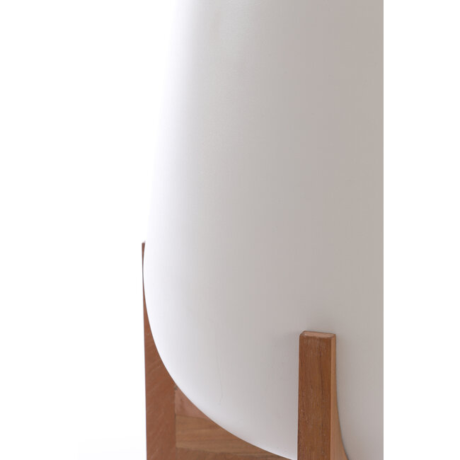 Light en Living Pot deco op voet Ø36x50 cm KARUNA hout+mat crème