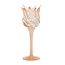 Light en Living Theelicht op voet Ø9,5x24 cm FLORA glas mat perzik+perzik