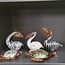 Light en Living Ornament 13x7x19 cm PELICAN glas zwart-wit+bruin gestreept