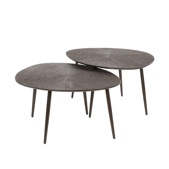 WoonStijl Salontafel set van 2 organisch Brown Ray Metal